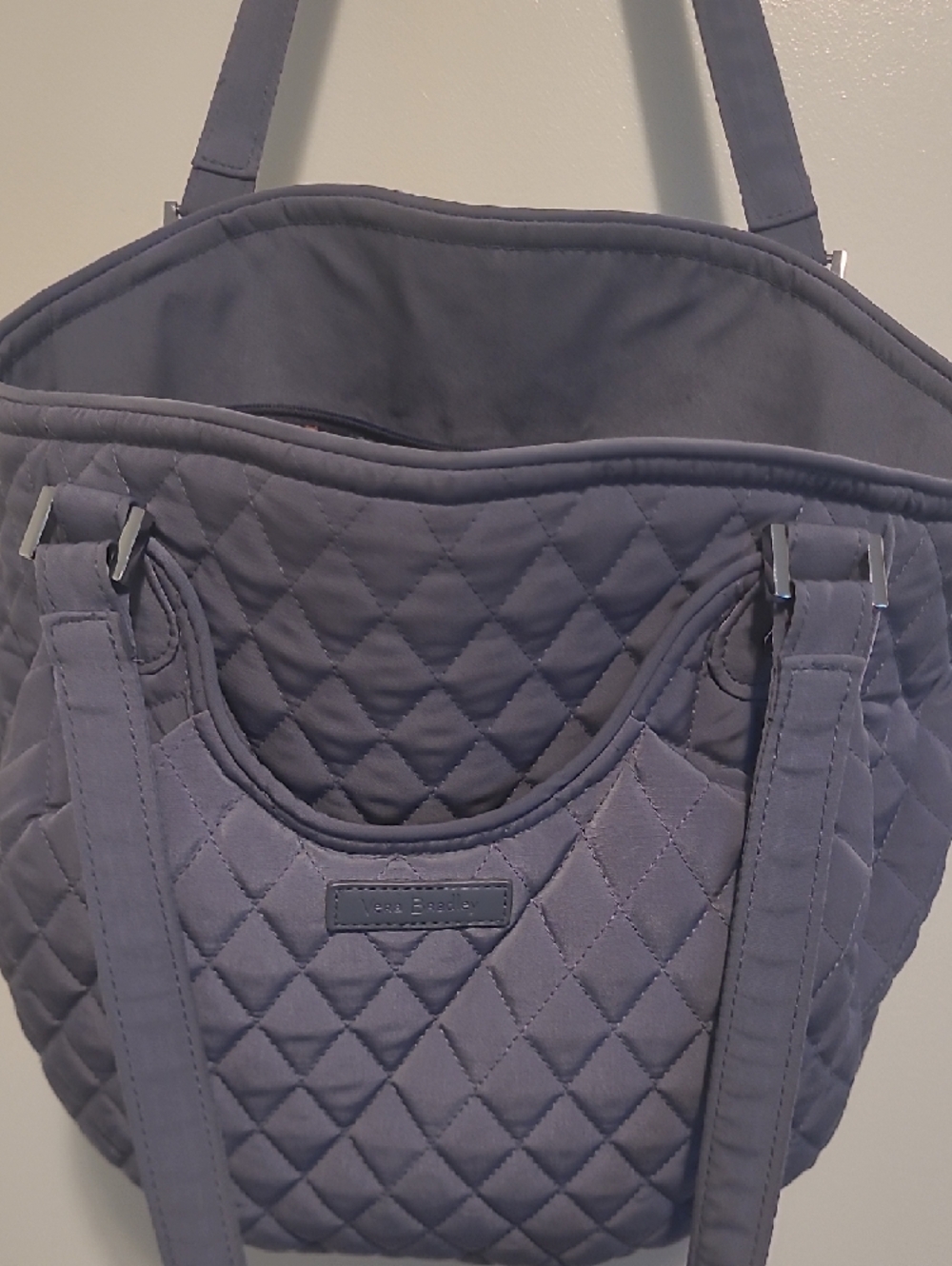Vera Bradley Quilted Tote in Slate Gray - Picture 3 of 8